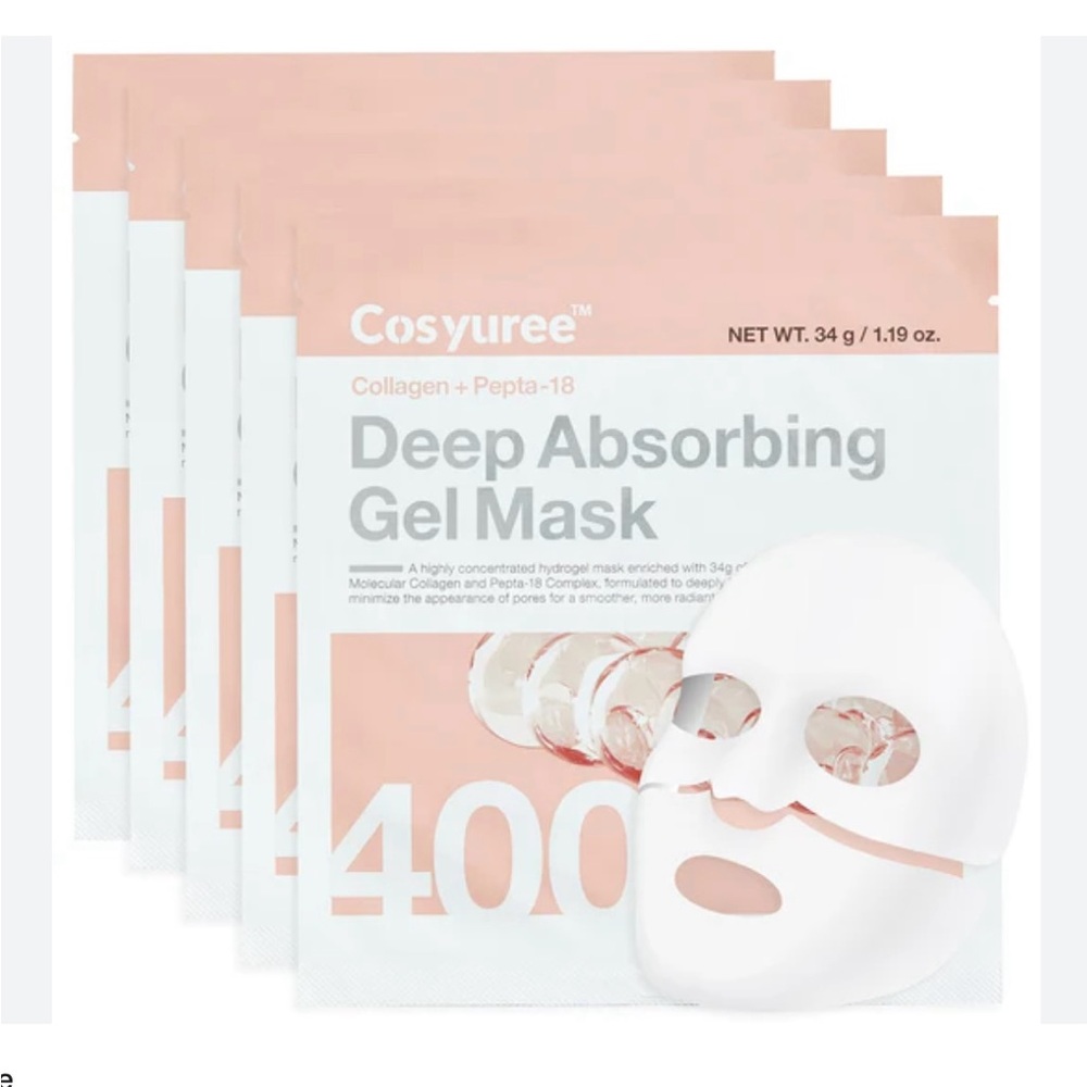 Cosyuree Collagen Hydrogel Mask, Hydrating Glass skin Korean Skincare - 5 Pack